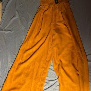 Fashion Nova Mustard Wide-Leg Pants